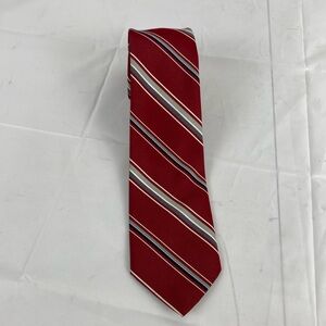 VTG Christian Dior Monsieur striped  Polyester Tie red and black made in Canada